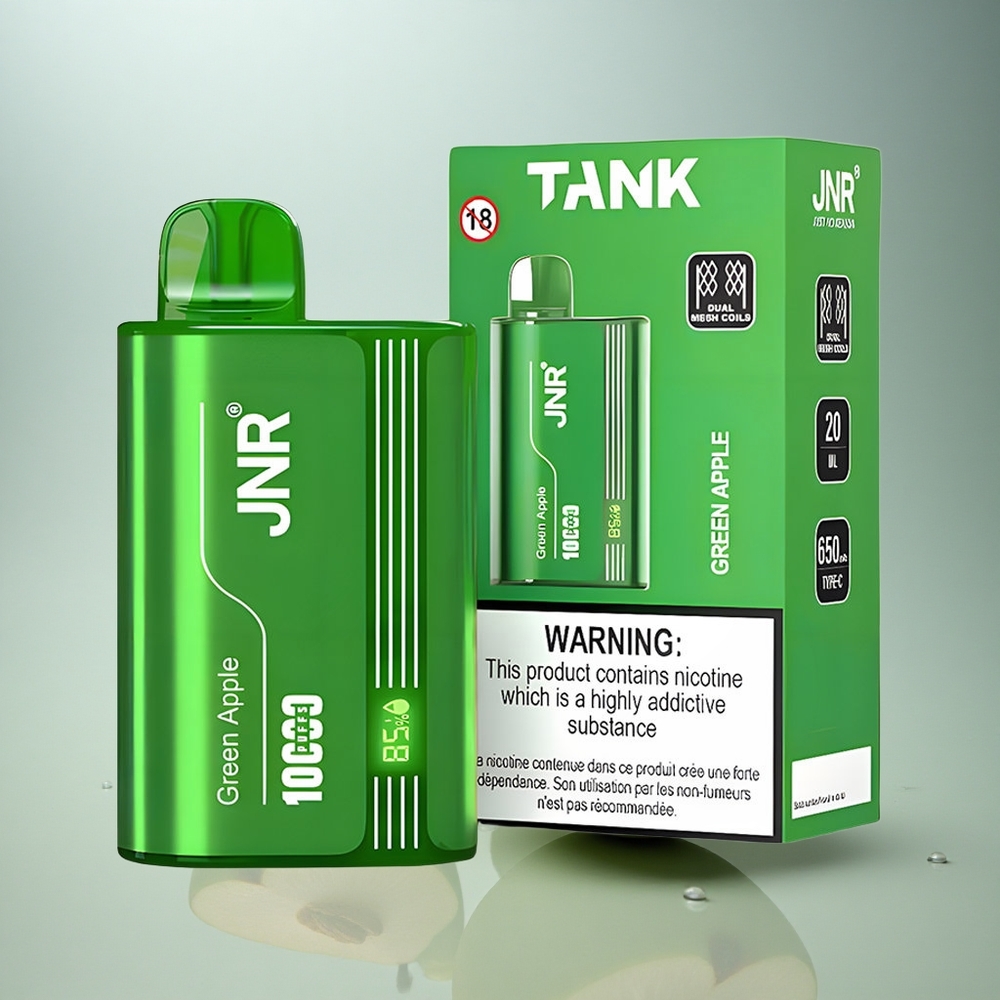 JNR Tank 10000 Zeleno Jabolko Breskeva Hruška z Nastavljivim Pretokom Zraka in 650mAh