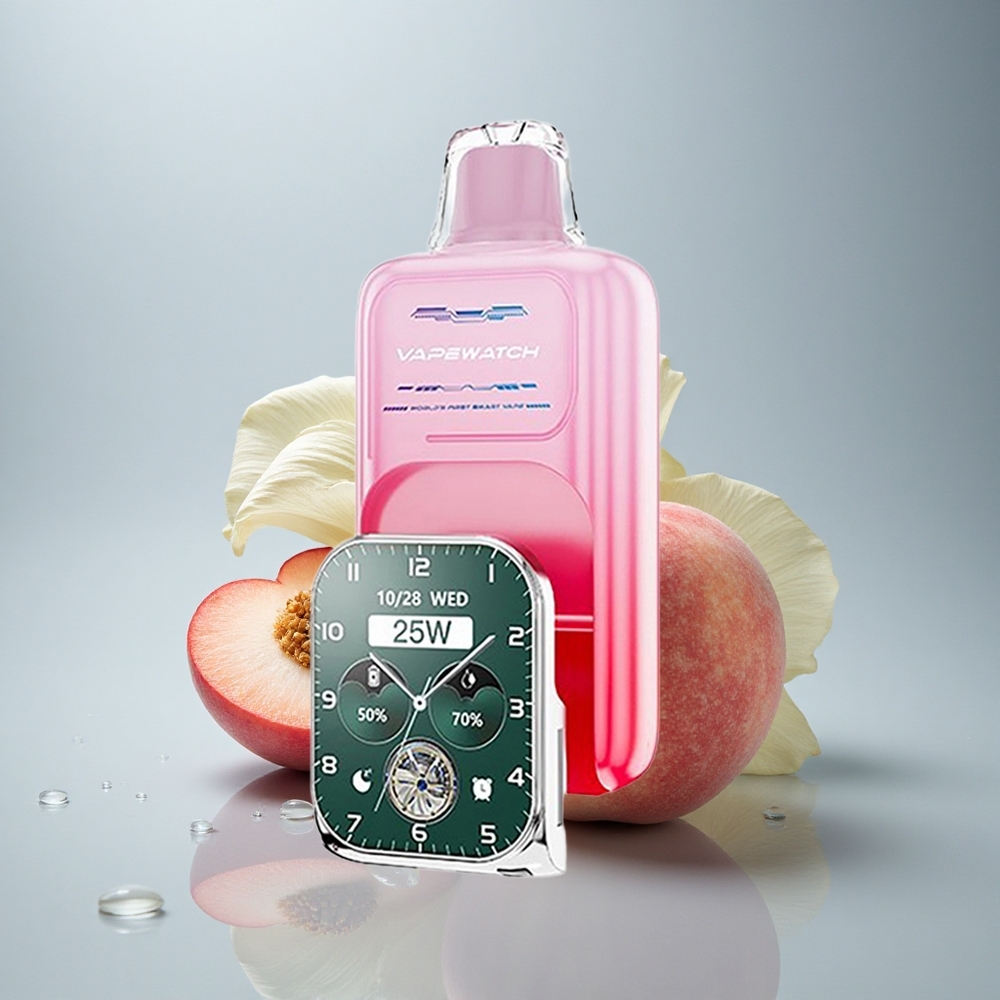 JNR VapeWatch 30000 Breskva Gruzije Dual Mesh Coil 19mL 5% nikotina