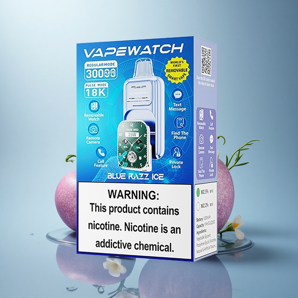 JNR VapeWatch 30000 Modra Malina Led z 5% nikotina in 1000mAh