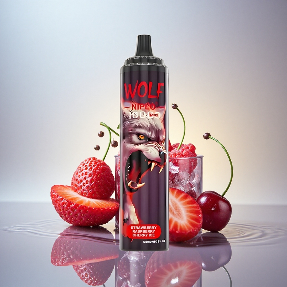 JNR Wolf Niplo 10000 Jagoda Malina Češnja Led s 20ml in 650mAh