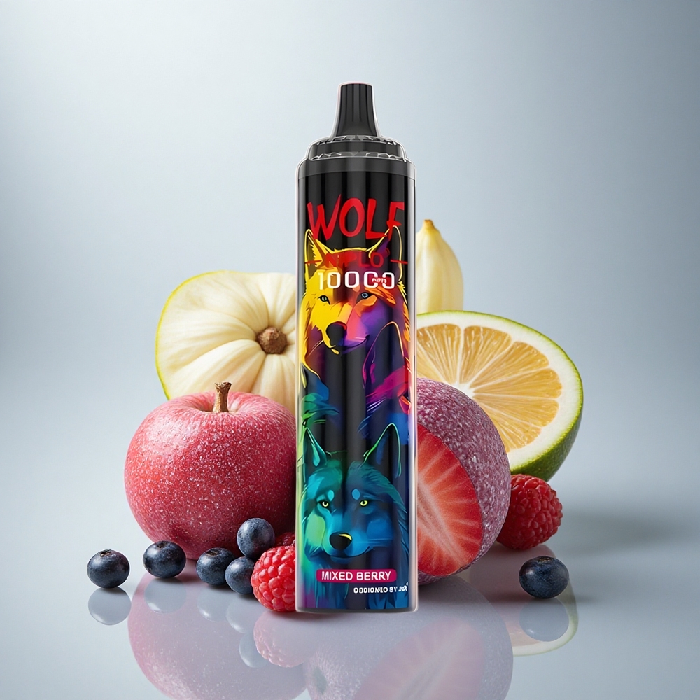 JNR Wolf Niplo 10000 Mešane jagode 20ml 5% nikotina Type-C