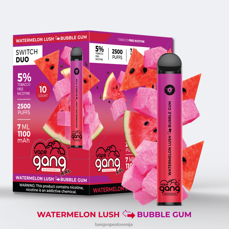 Vape Gang Switch Duo 2 okusa (škatla po 10) aloe jagoda - jagoda mango PN4LX38 - Bang Vape Slovenija