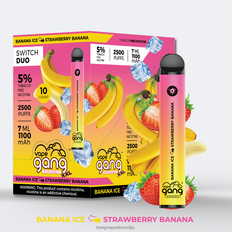 Vape Gang Switch Duo 2 okusa (škatla po 10) aloe jagoda - jagoda mango PN4LX38 - Bang Vape Slovenija