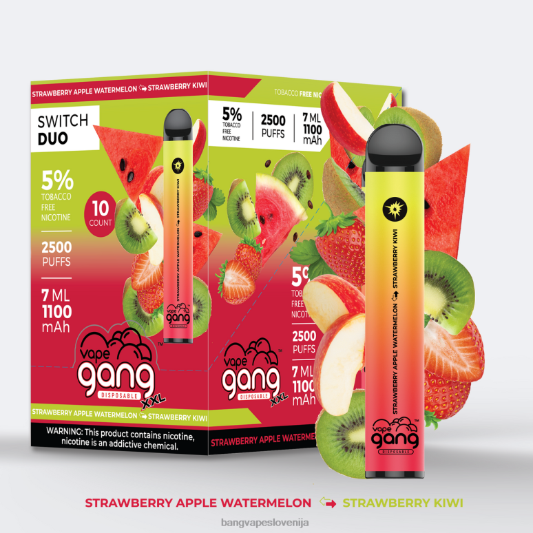 Vape Gang Switch Duo 2 okusa (škatla po 10) aloe jagoda - jagoda mango PN4LX38 - Bang Vape Slovenija