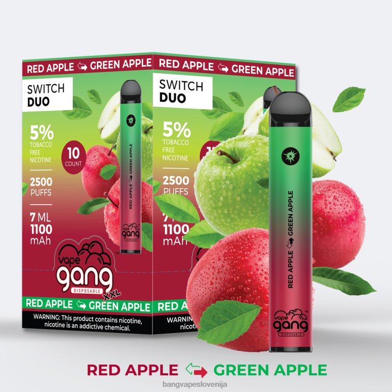 Vape Gang Switch Duo 2 okusa (škatla po 10) aloe jagoda - jagoda mango PN4LX38 - Bang Vape Slovenija