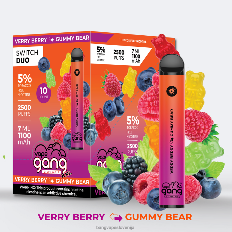 Vape Gang Switch Duo 2 okusa (škatla po 10) ličijev led - breskov led PN4LX42 - Bang Box Vape Cena